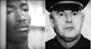 (left) Sean Ellis in 1993 (right) Boston Police detective John Mulligan. IMAGE: STILL FROM “TRIAL 4”