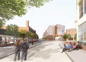 A rendering of the Nubian Ascends project from Washington Street, by the Bolling Building. COURTESY PHOTO