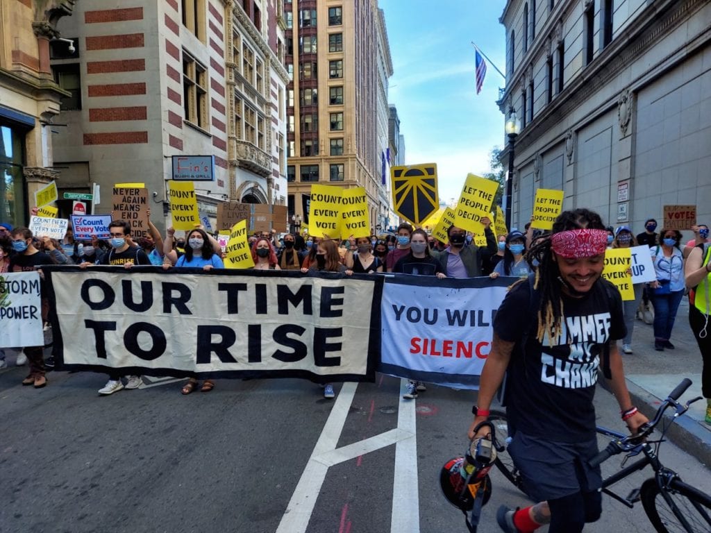 As Biden declared victor, demonstrators celebrate, call for continued action As Biden declared victor, demonstrators celebrate, call for continued action