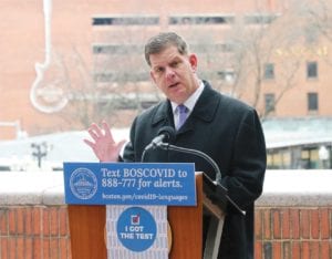 Walsh updates the city during a November press conference outside of City Hall. PHOTO: JOHN WILCOX, MAYOR’S OFFICE