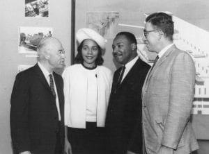 Corretta Scott King and Martin Luther King, Jr. at Boston University. The university houses King’s archives.