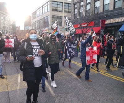 Demonstrators rally for justice on MLK Day