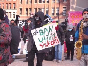 Demonstrators march from Housing Court to the JFK federal building. PHOTO: MORGAN C. MULLINGS