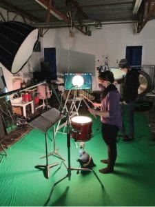 The MF Dynamics team works on the music to accompany the illumination show.