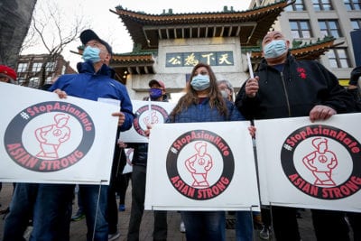 Activists gather in solidarity with Asian American community