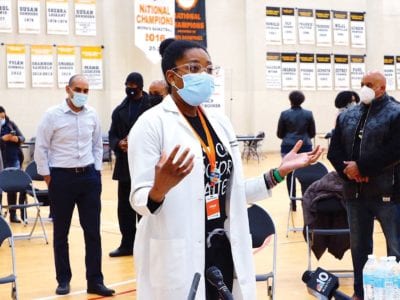 Black doctors command mass vaccination site