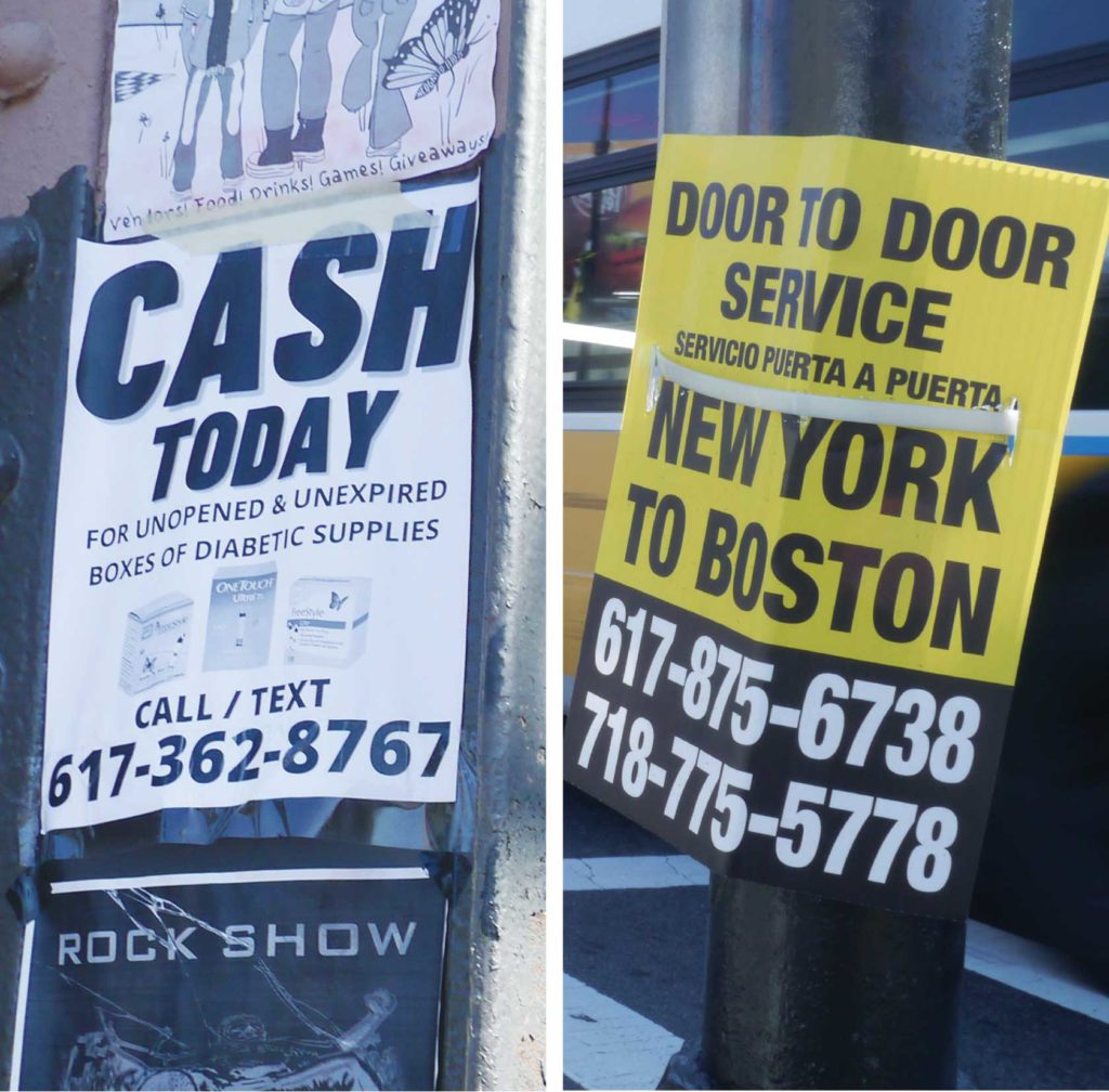 Why are there so many illegal signs posted on public property in Boston?