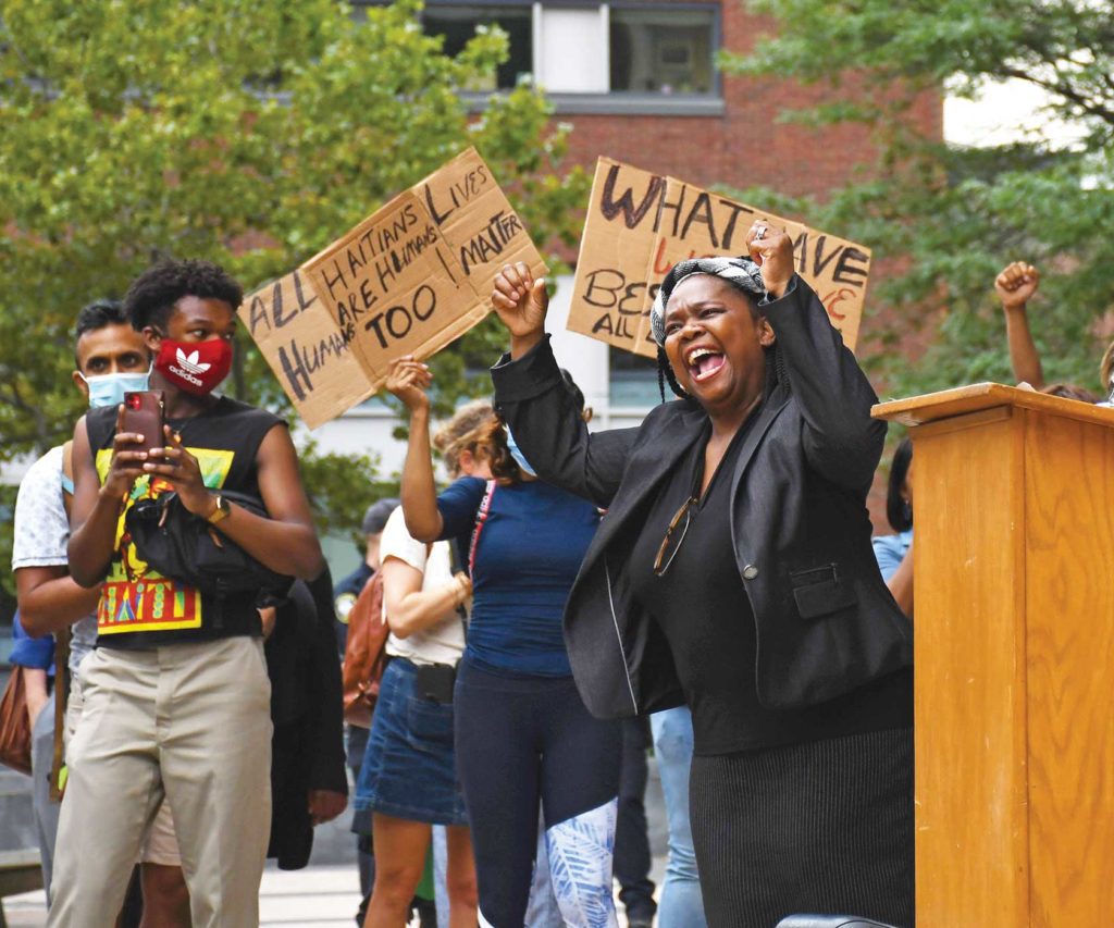 Bostonians protest expulsion of Haitians Bostonians protest expulsion of Haitians