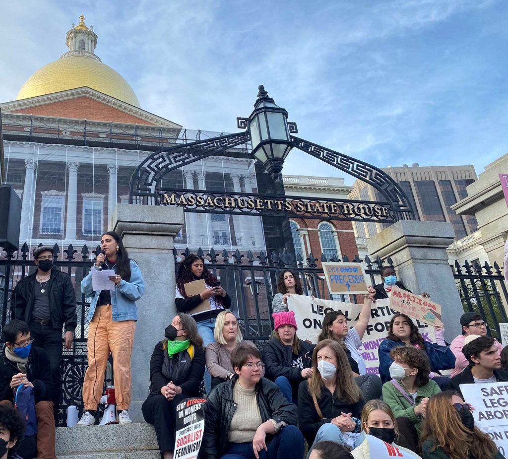 Local activists protest after Roe opinion leaked