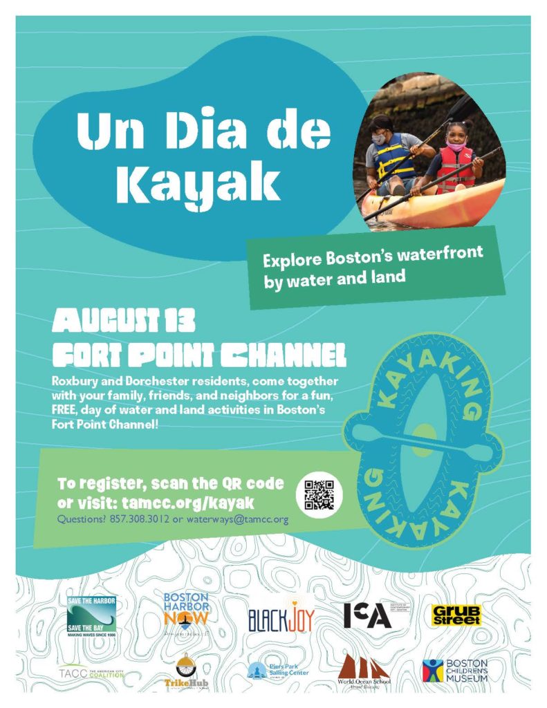 Un Día de Kayak 2022 | August 13 | Free On-Water and On-Land Activities for Roxbury and Dorchester