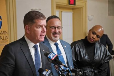 Walsh, Cardona pay visit to Franklin Institute