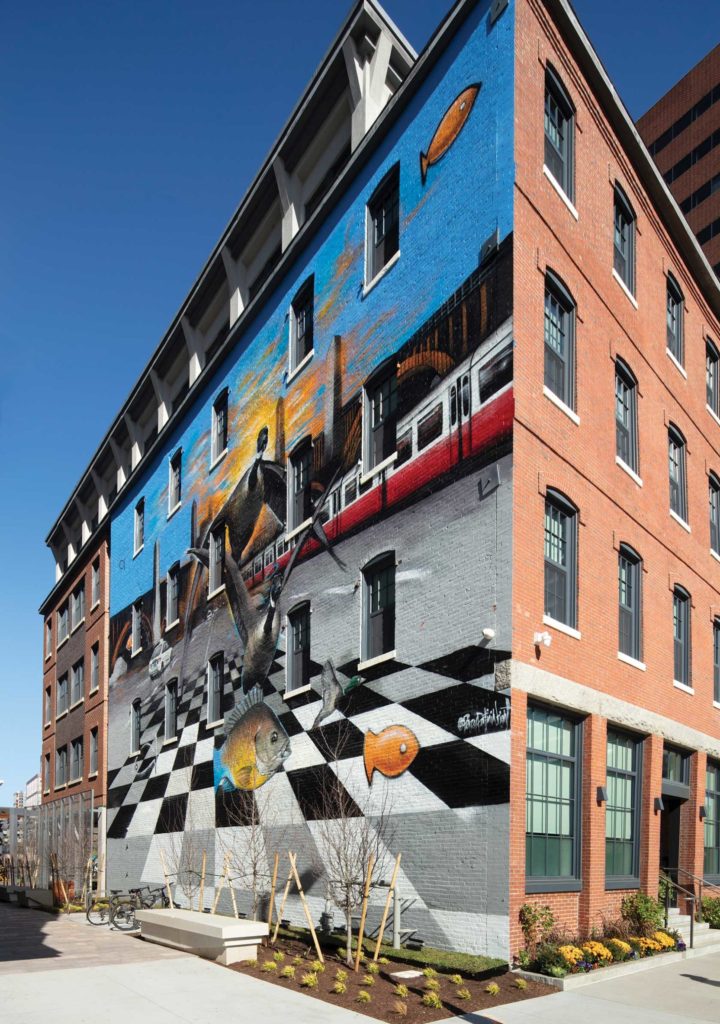 Kendall Sq. mural by Percy Fortini-Wright fuses environment, industry