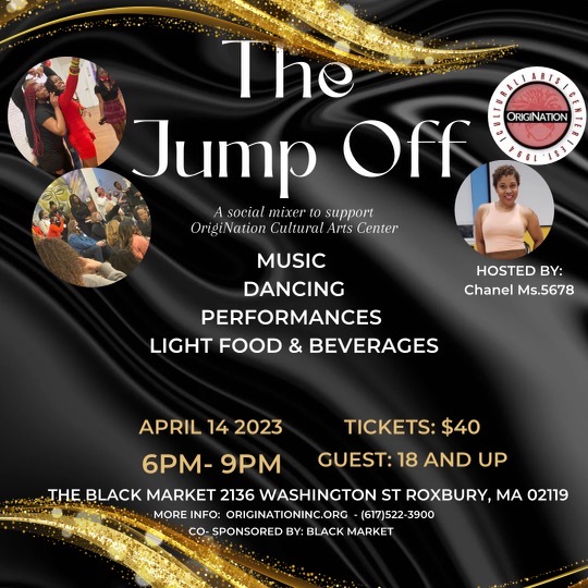 The Jump Off! A Social Mixer to Support OrigiNation Cultural Arts Center The Jump Off! A Social Mixer to Support OrigiNation Cultural Arts Center