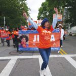 Candidates work the crowd on Dorchester Day