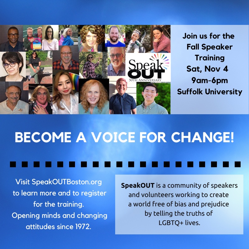 SpeakOUT’s Fall LGBTQ+ Speaker Training SpeakOUT’s Fall LGBTQ+ Speaker Training