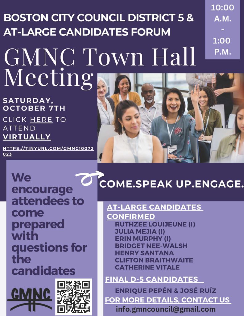 BOSTON CITY COUNCIL DISTRICT 5 & AT-LARGE CANDIDATES FORUM BOSTON CITY COUNCIL DISTRICT 5 & AT-LARGE CANDIDATES FORUM